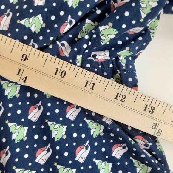 Vineyard Vines Flannel Pajama Pants Christmas Whales Santa Whale Mens Small Blue - Picture 8 of 9